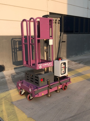 10M アルミ製の空中作業プラットフォーム (単一マスト) 125kgの負荷容量