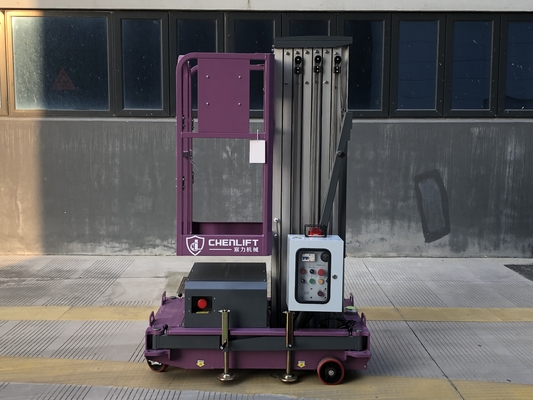 10M アルミ製の空中作業プラットフォーム (単一マスト) 125kgの負荷容量