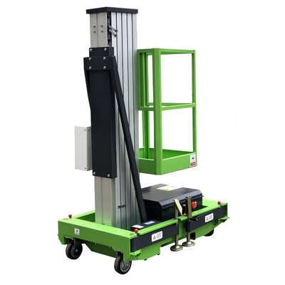 Single Mast Vertical Lift Aluminum Mobile Aerial Work Platform