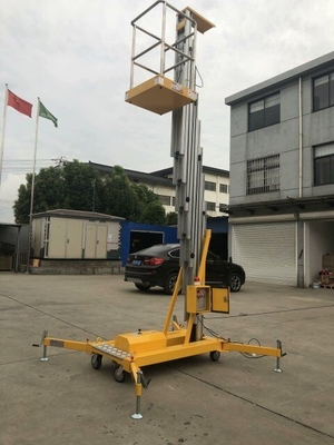 Yellow Single Mast Aerial Platform Lift 8m And Loading 130Kg Long Life Time