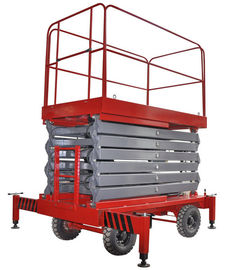 Four Wheel 11 Meters Industrial Mobile Scissor Lift Platform 300Kg Loading