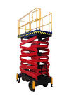 14m移動式はめ込み上昇の赤い油圧エレベーターの空気の仕事プラットホームを押す500kgマニュアル